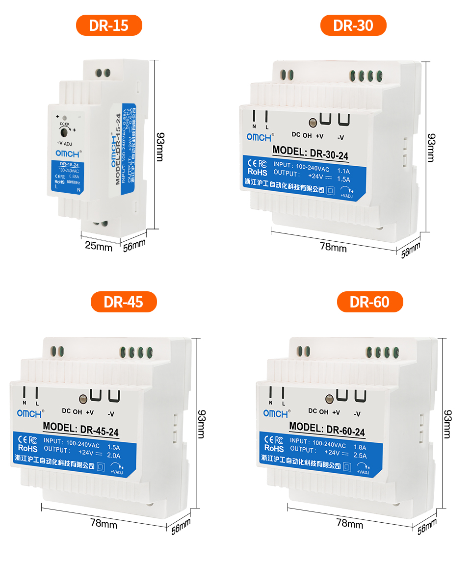 OMCH Din Raylı DR-15 DR-30 DR- - Smps Power Supply incelemesi ve fiyatı