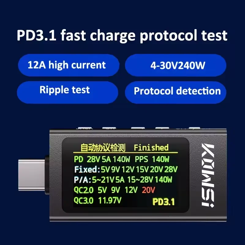 KWS-X1 Tip-C Akım ve Gerilim M - Power Supply Tester incelemesi ve fiyatı